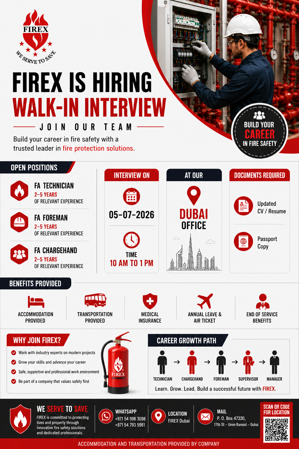 Firex Walk In Interview Dubai