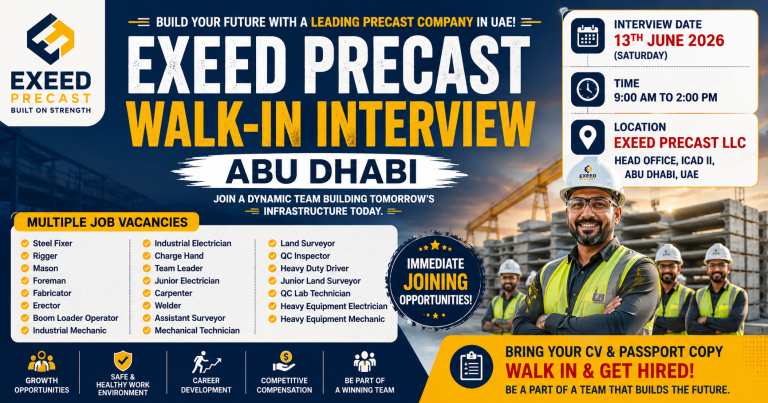 Exeed Precast Walk in Interview Abu Dhabi