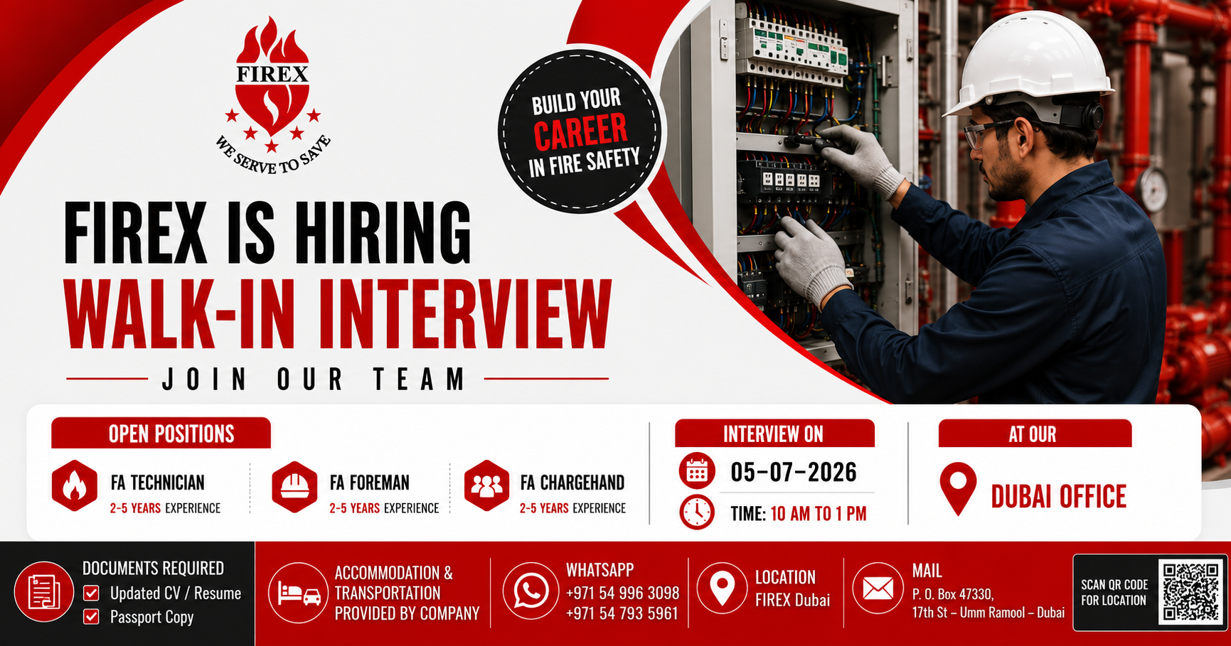 FIREX Walk-In Interview in Dubai 2026: Complete Guide to Fire Alarm Careers, Eligibility, Salary, and Interview Preparation