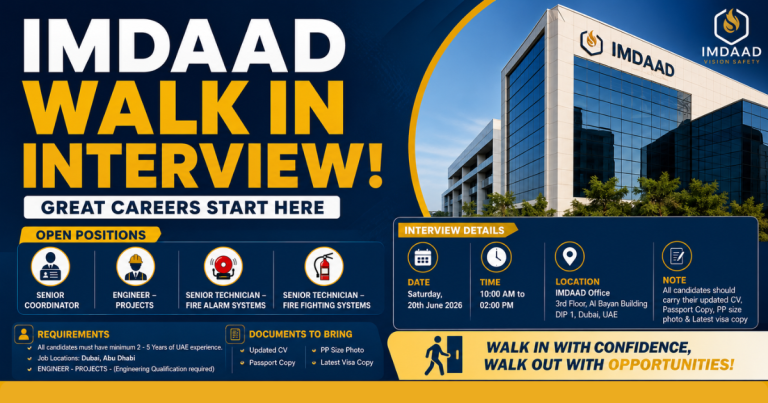 Imdaad Walk in Interview Dubai